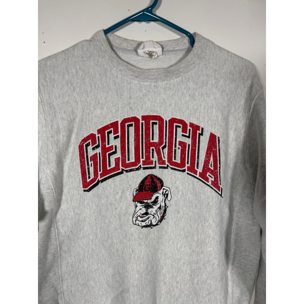Champion Reverse Weave Georgia Bulldogs Sweatshirt Gray Medium Mens Pullover